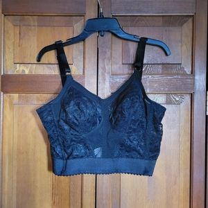 SOLD Vintage black lace corset bra brami